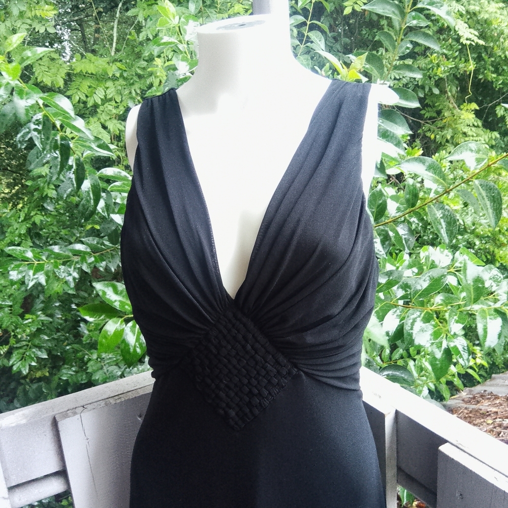 Vivienne Tam Empire Waist Babydoll Nylon Mesh Black Dress 2 - Picture 4 of 10